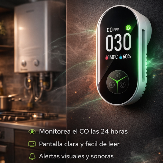 Detector de monóxido de carbono portátil AirShield™ 4 en 1