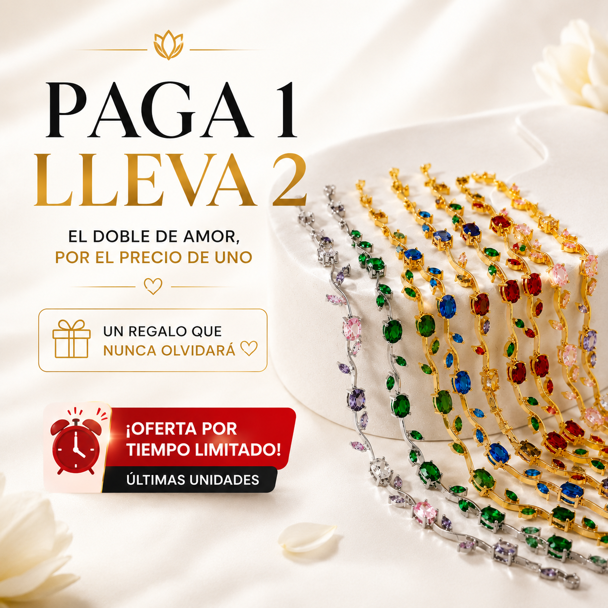 🌷 Brazalete de Tulipanes Brillante ✨ | 🎁 regala con sentido 💝