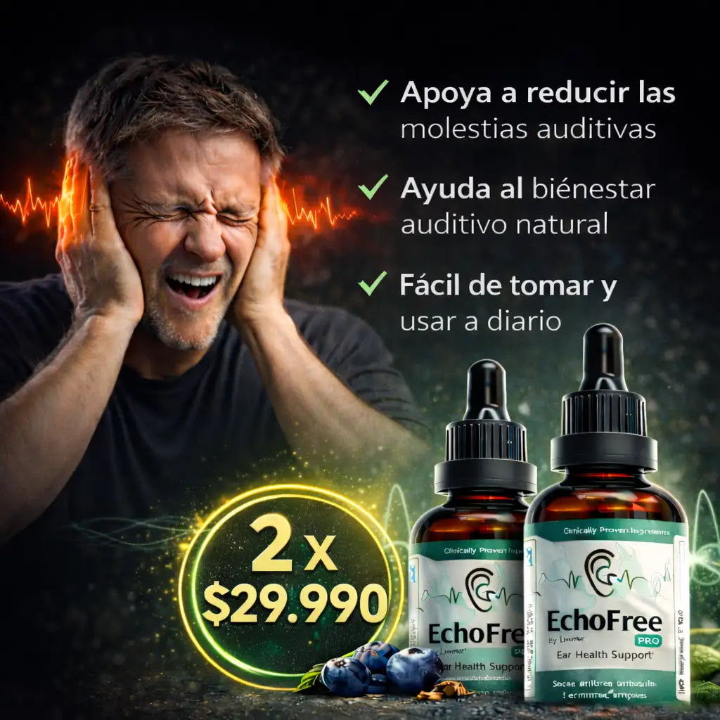 🔥 OFERTA EXCLUSIVA  40% OFF – Echo Free recupera tu audición y ayuda a eliminar el zumbido con ingredientes naturales 🌿👂