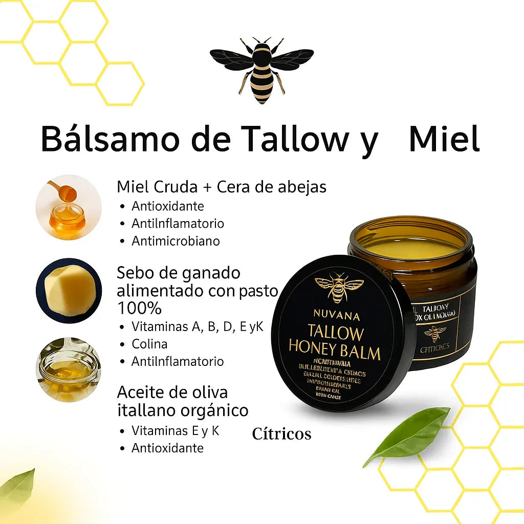 Bálsamo Orgánico de Sebo de Res y Miel - [ OFERTA EXCLUSIVA 2X1 😲😲😲]